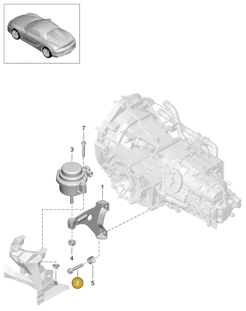 90037824901 — Porsche Boxster Spyder (2015-2016) diagram p46306000, position 2