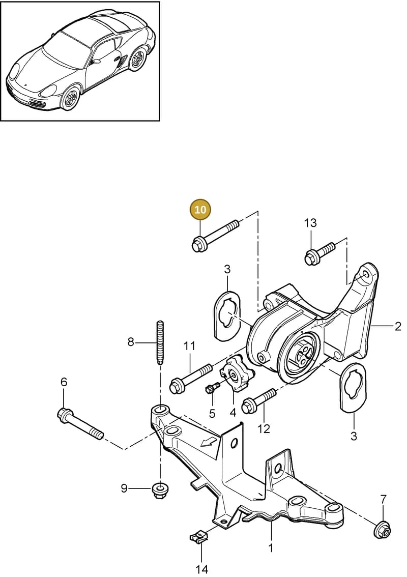 90037828601 — Porsche Boxster S (2008-2012) diagram p33109000, position 10