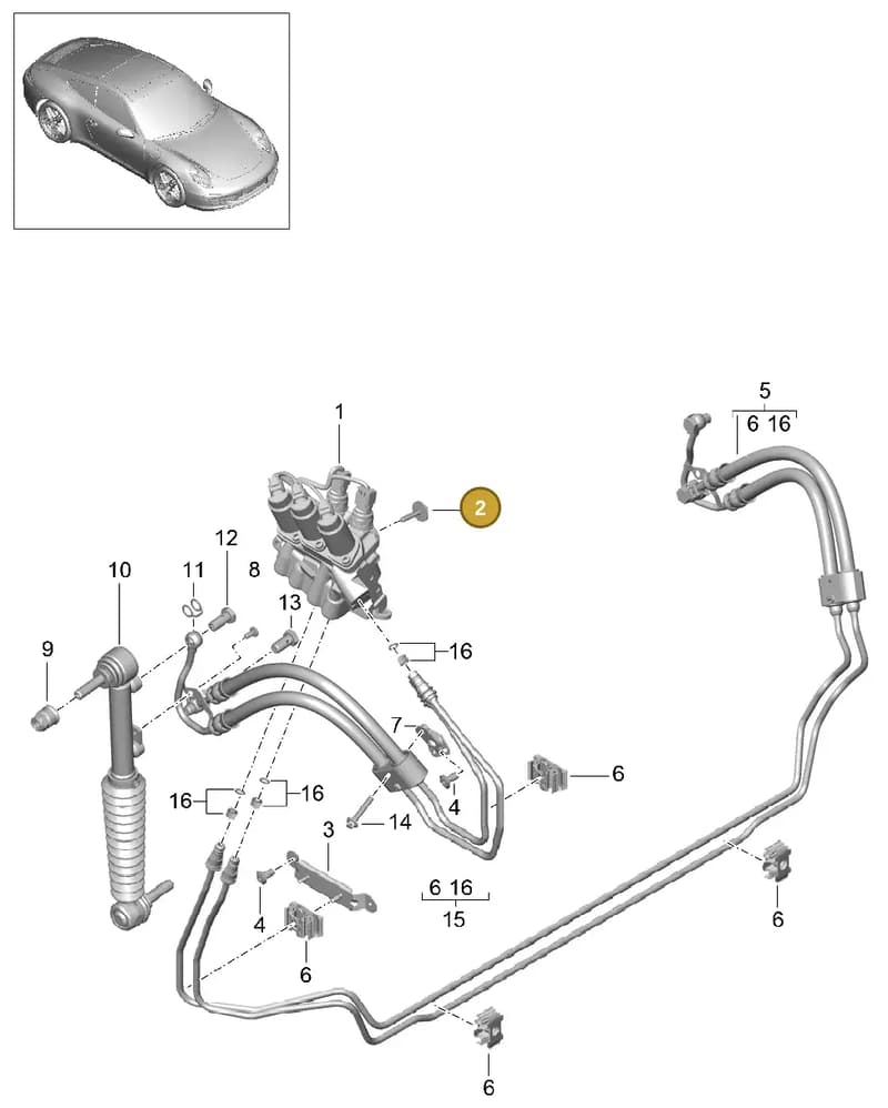 90037831801 — Porsche 991 Carrera 4 (2011-2016) diagram p38402030, position 2