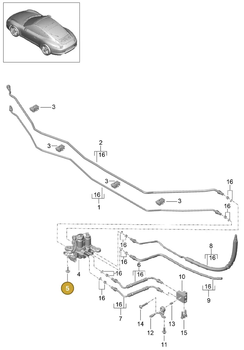 90037831801 — Porsche 991 Carrera 4 (2011-2016) diagram p38402040, position 5