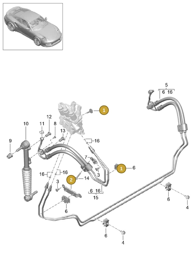 90037831801 — Porsche 911 (2013-2020) diagram p42402030, position 1+2