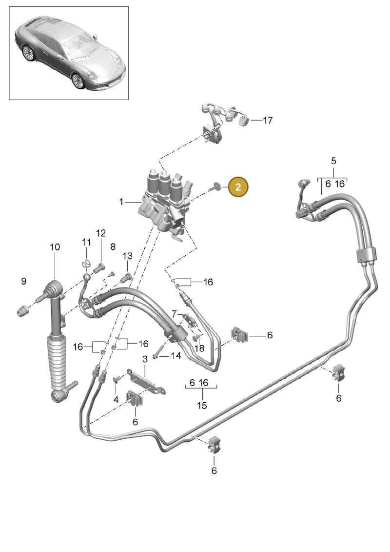 90037831801 — Porsche 911 (2016-2019) diagram p47402030, position 2