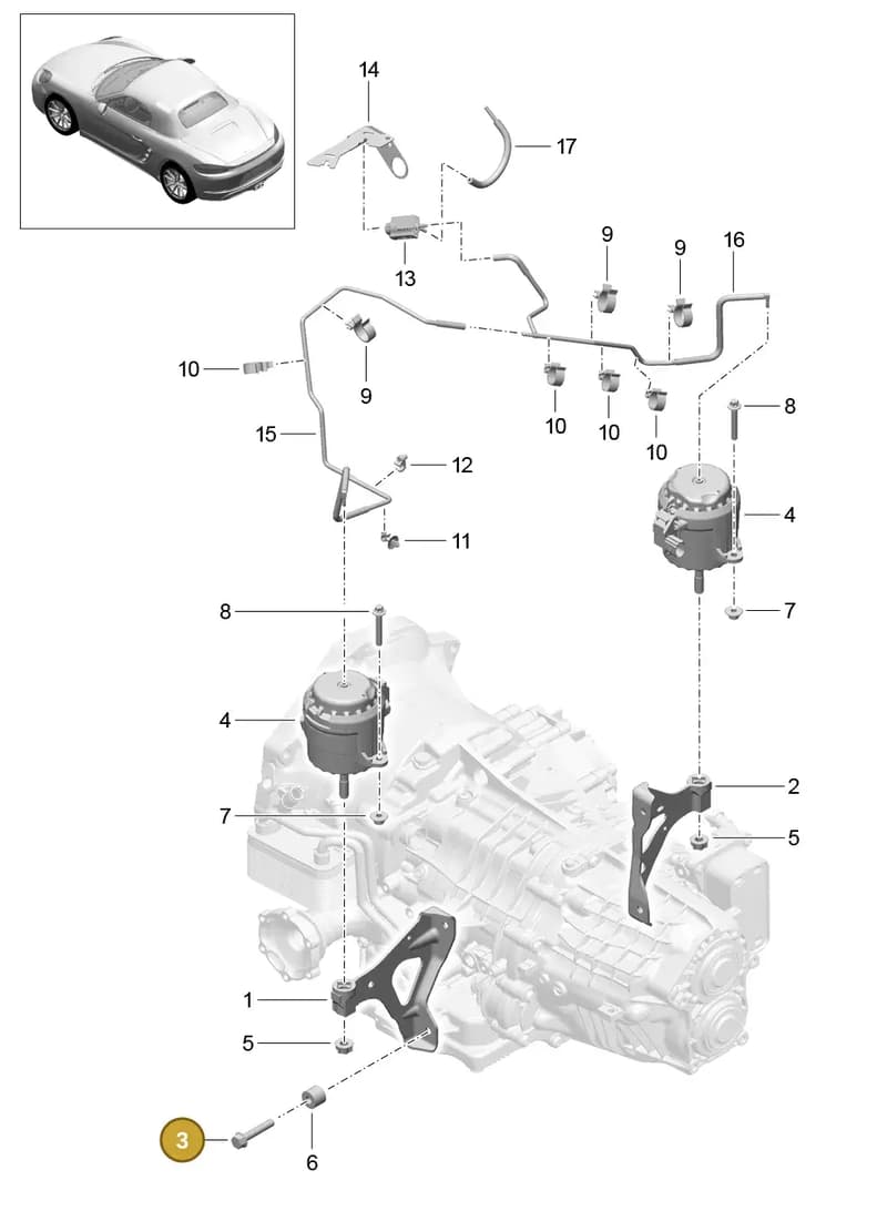 90037833801 — Porsche Boxster (2016-2019) diagram p48306000, position 3