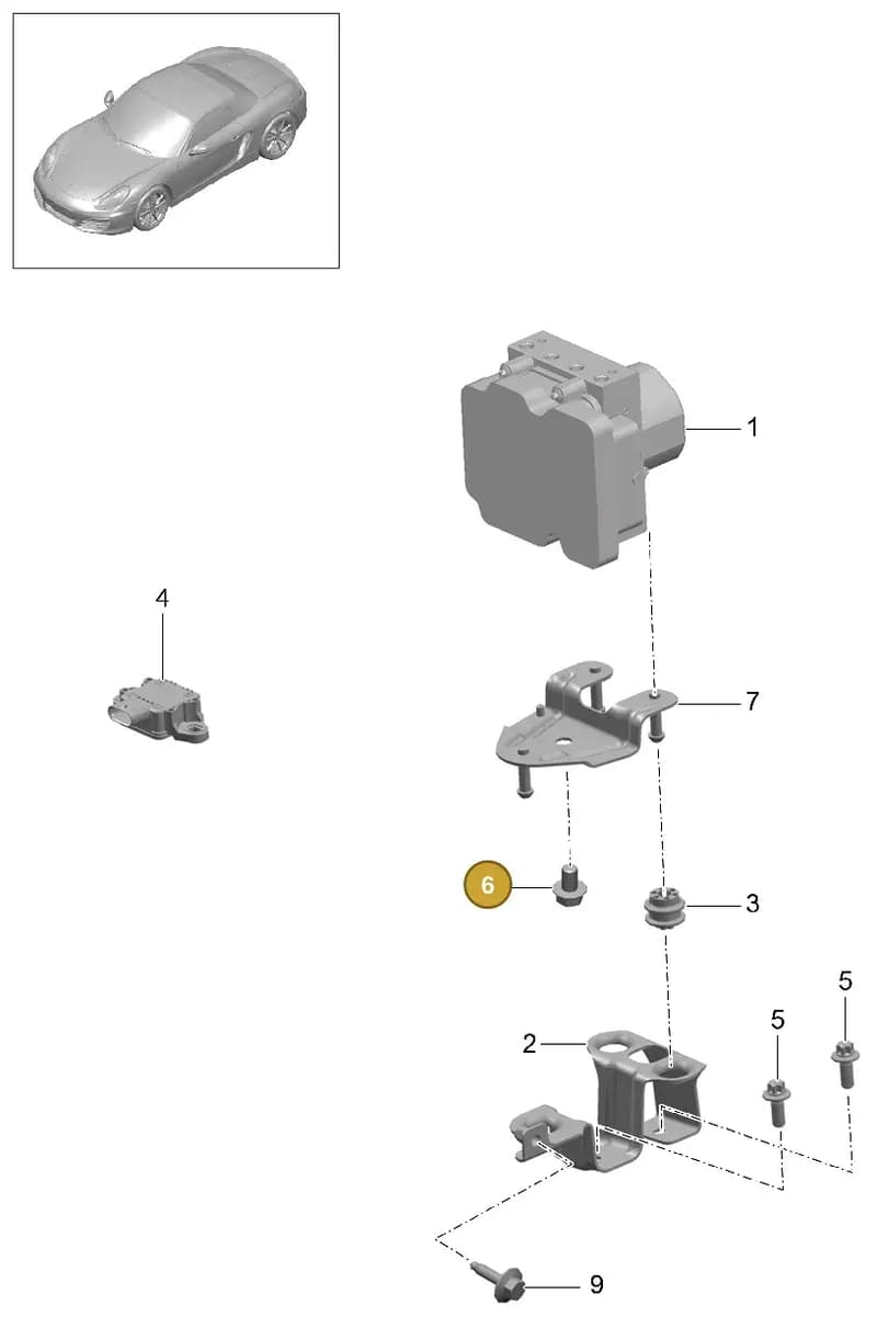 90037834601 — Porsche Boxster (2012-2016) diagram p39605000, position 6