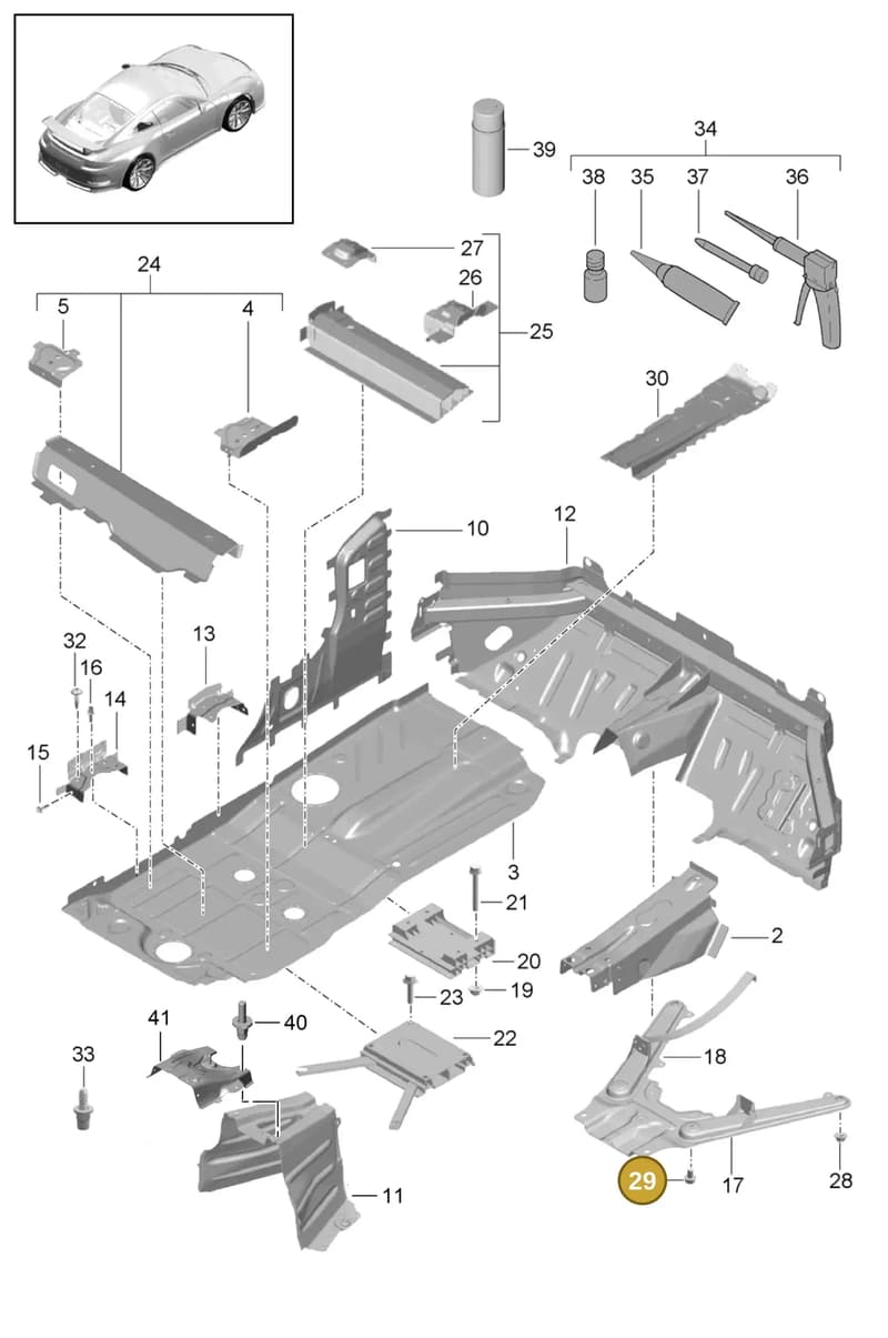 90037835001 — Porsche 911 (2013-2020) diagram p41801020, position 29