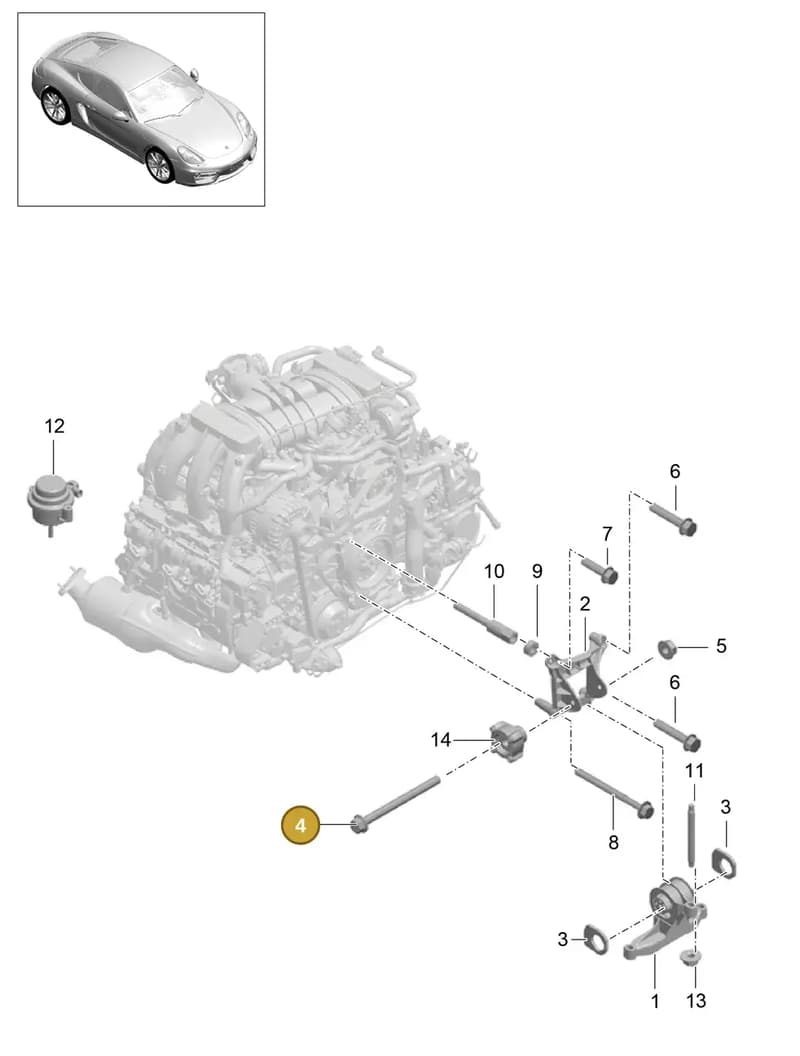 90037835201 — Porsche Cayman (2013-2016) diagram p40109000, position 4