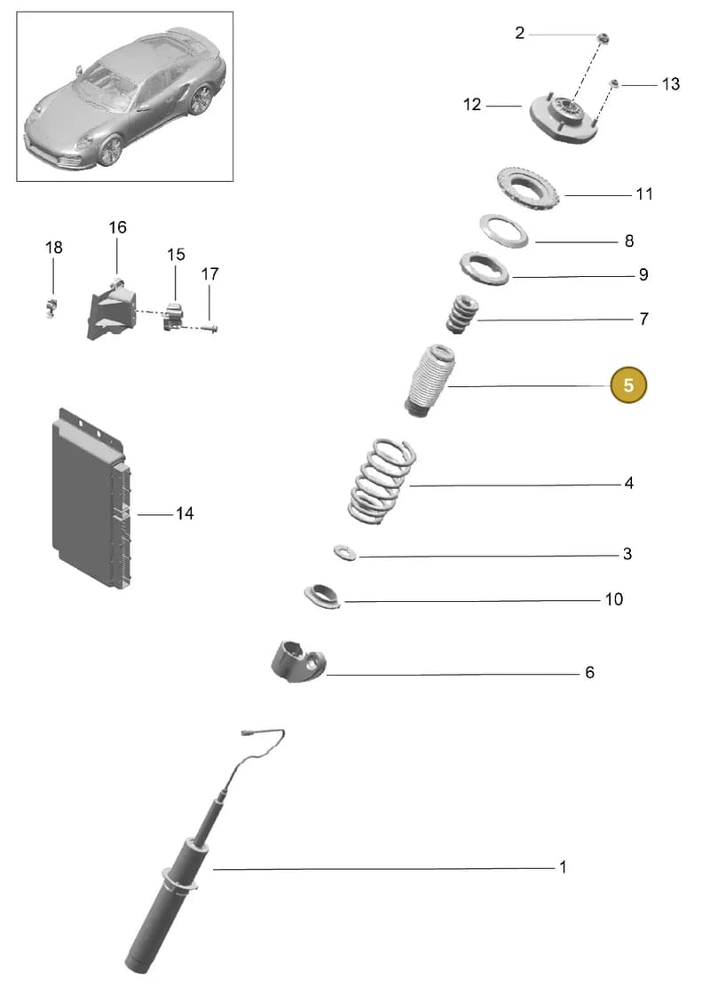 90038000801 — Porsche GT2 RS Clubsport (2013-2020) diagram p42402000, position 5