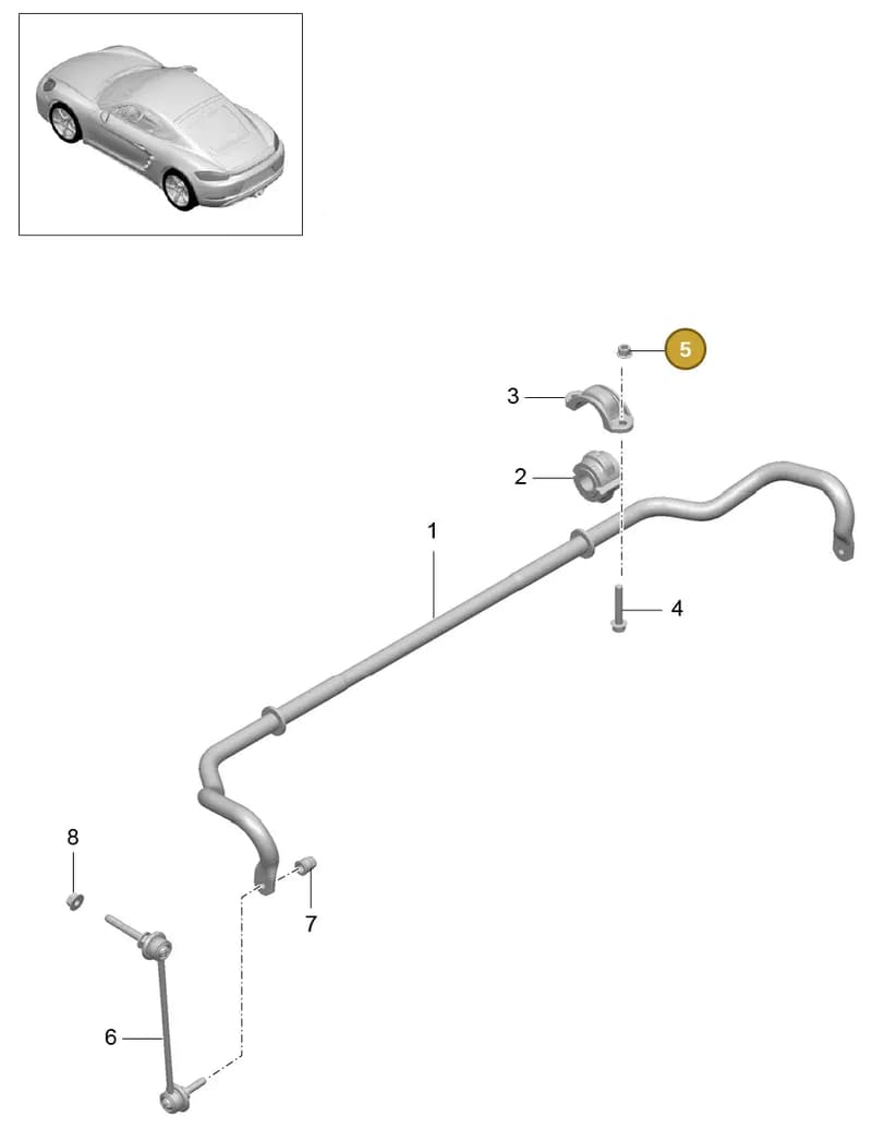 90038000801 — Porsche Cayman (2016-2019) diagram p50402030, position 5