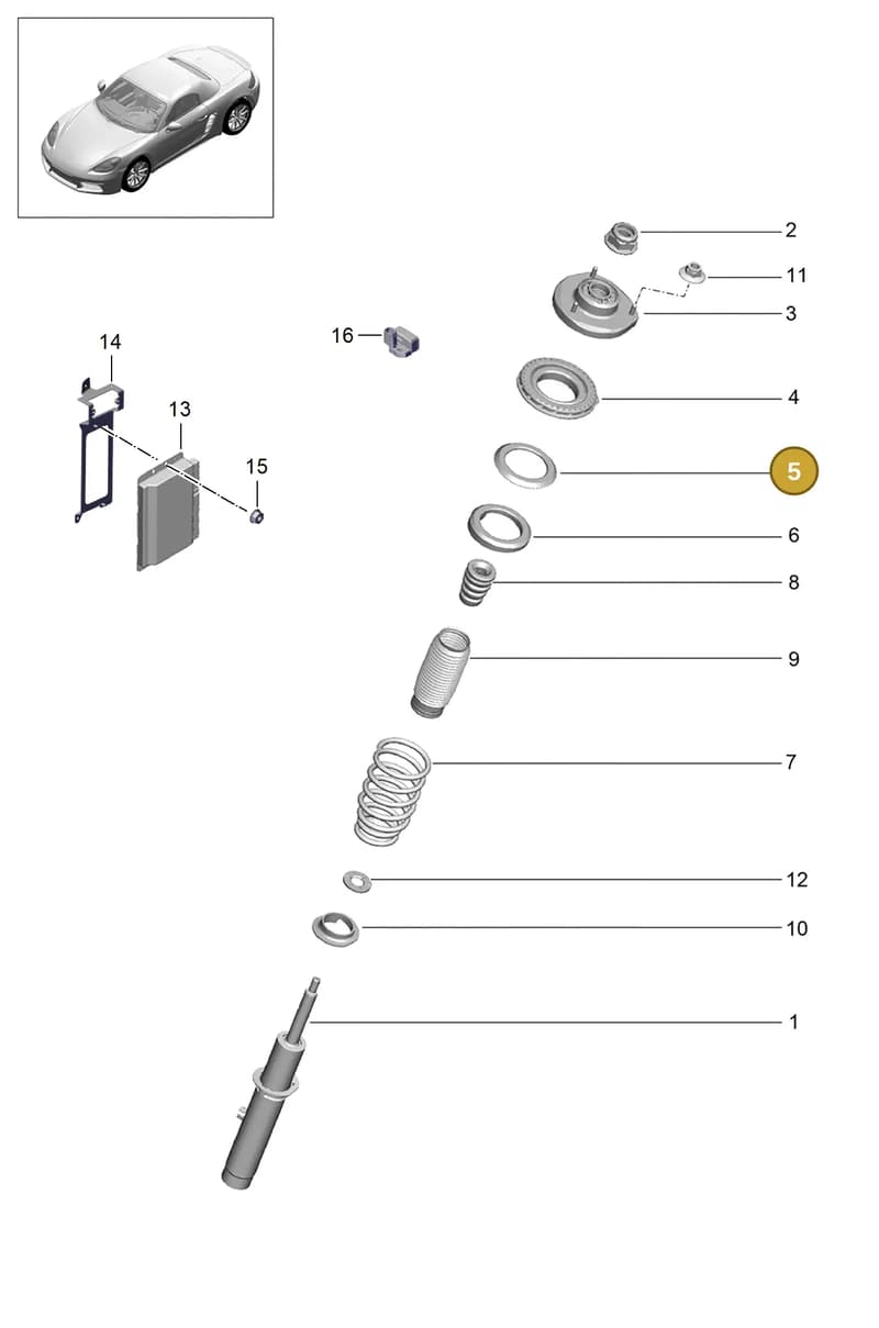 90038000801 — Porsche Boxster (2016-2019) diagram p48402000, position 5