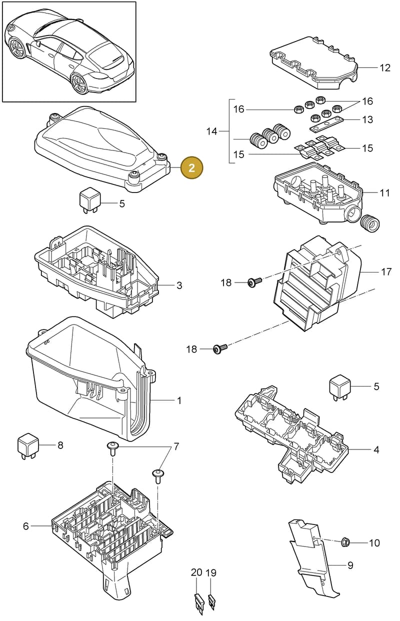 90038501101 — Porsche Panamera (2009-2016) diagram p35902000, position 2
