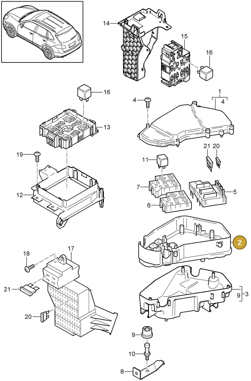 90038501101 — Porsche Cayenne (2010-2018) diagram p37902000, position 2