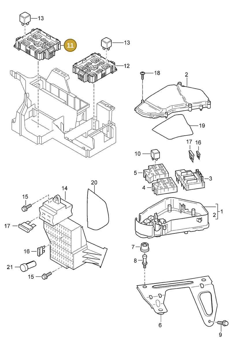 90038501401 — Porsche Cayenne (2007-2010) diagram p31902000, position 11