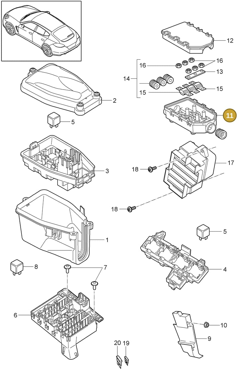 90038501401 — Porsche Panamera (2009-2016) diagram p35902000, position 11