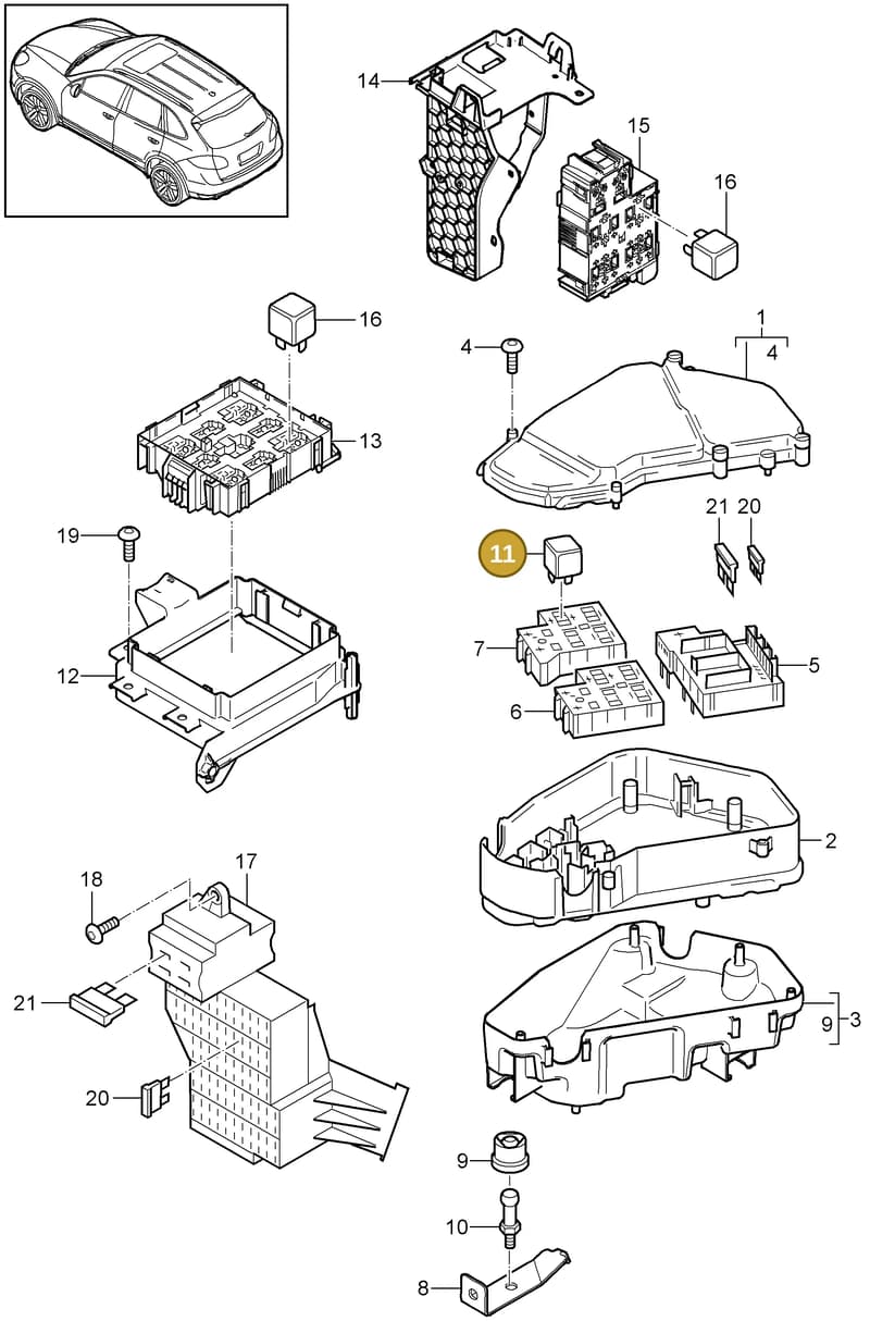 90038501401 — Porsche Cayenne (2010-2018) diagram p37902000, position 11