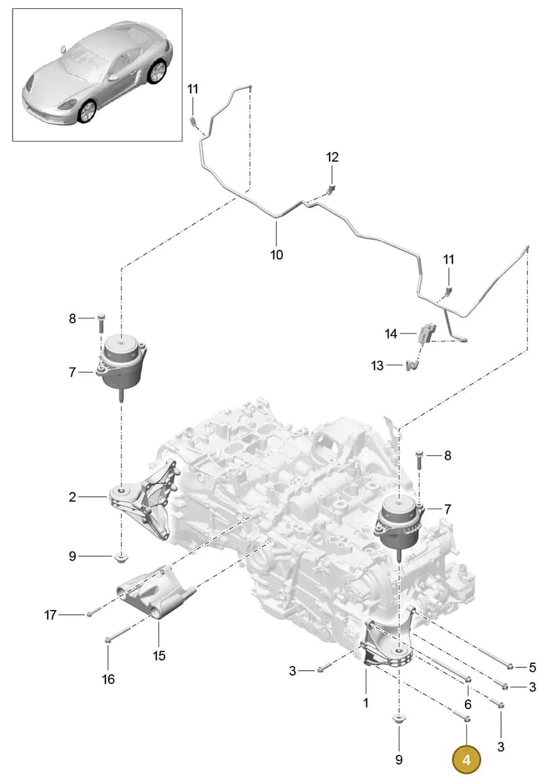 90038501802 — Porsche Cayman (2016-2019) diagram p50109000, position 4
