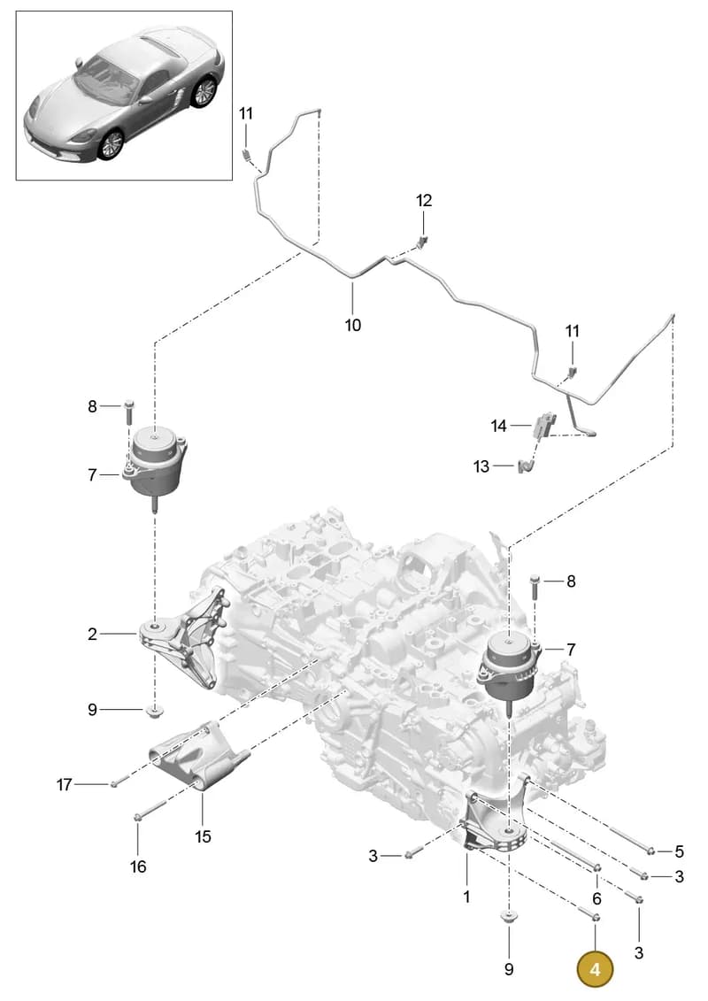 90038501802 — Porsche Boxster (2016-2019) diagram p48109000, position 4