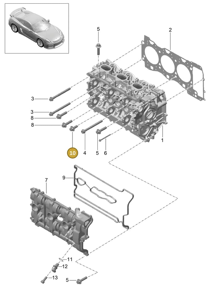 90038511201 — Porsche Cayman GT4 (2015-2016) diagram p45103000, position 10+15