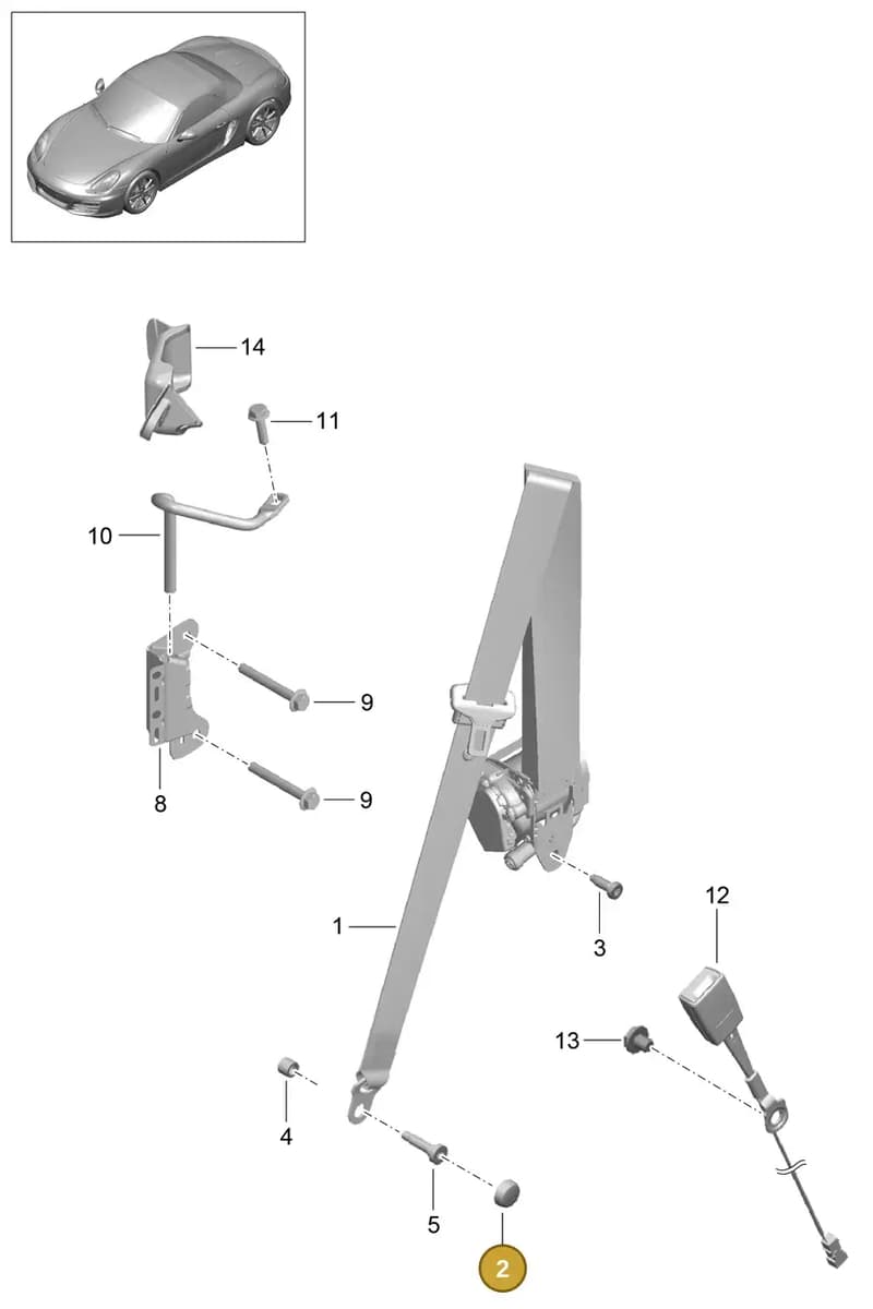 90038513301 — Porsche Boxster (2012-2016) diagram p39812000, position 2