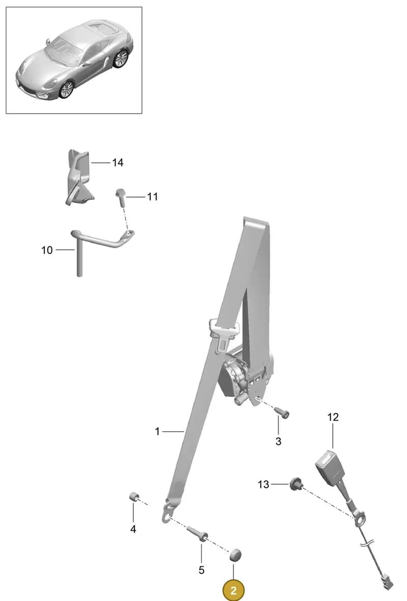 90038513301 — Porsche Cayman (2013-2016) diagram p40812000, position 2