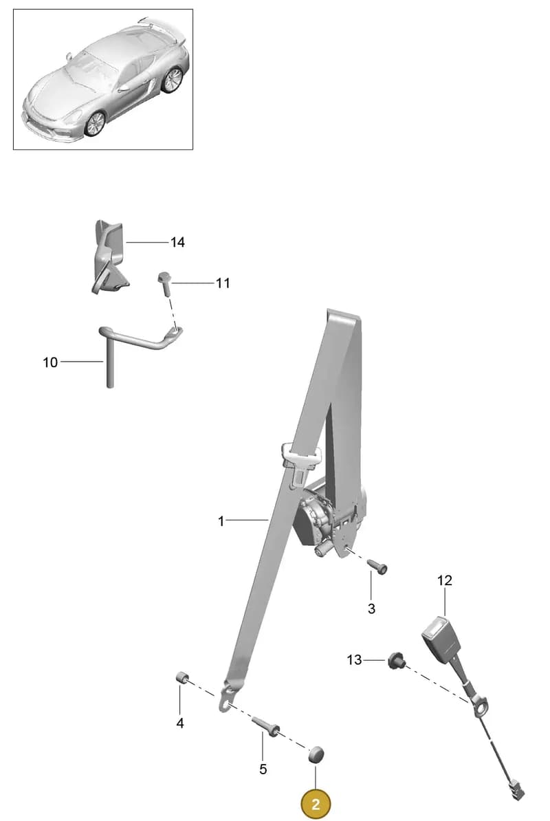 90038513301 — Porsche Cayman GT4 (2015-2016) diagram p45812000, position 2