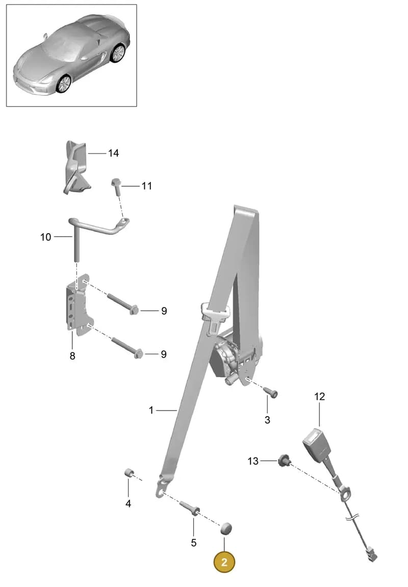 90038513301 — Porsche Boxster Spyder (2015-2016) diagram p46812000, position 2