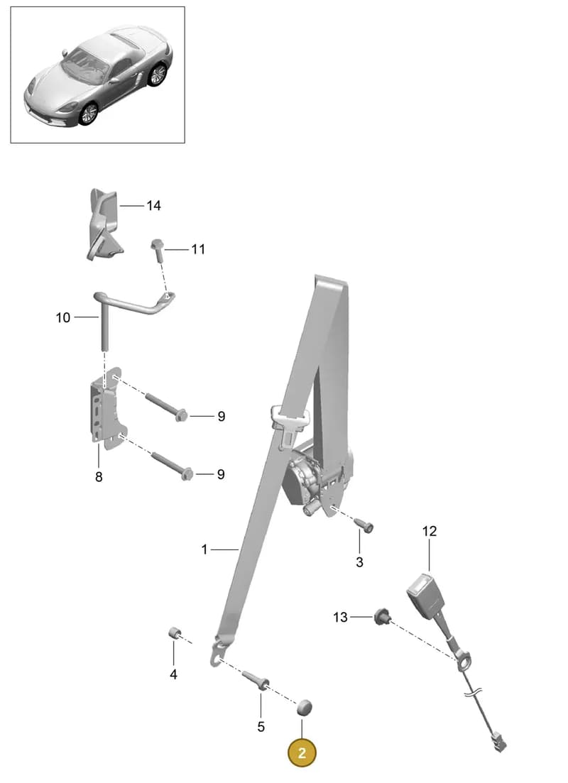 90038513301 — Porsche Boxster (2016-2019) diagram p48812000, position 2