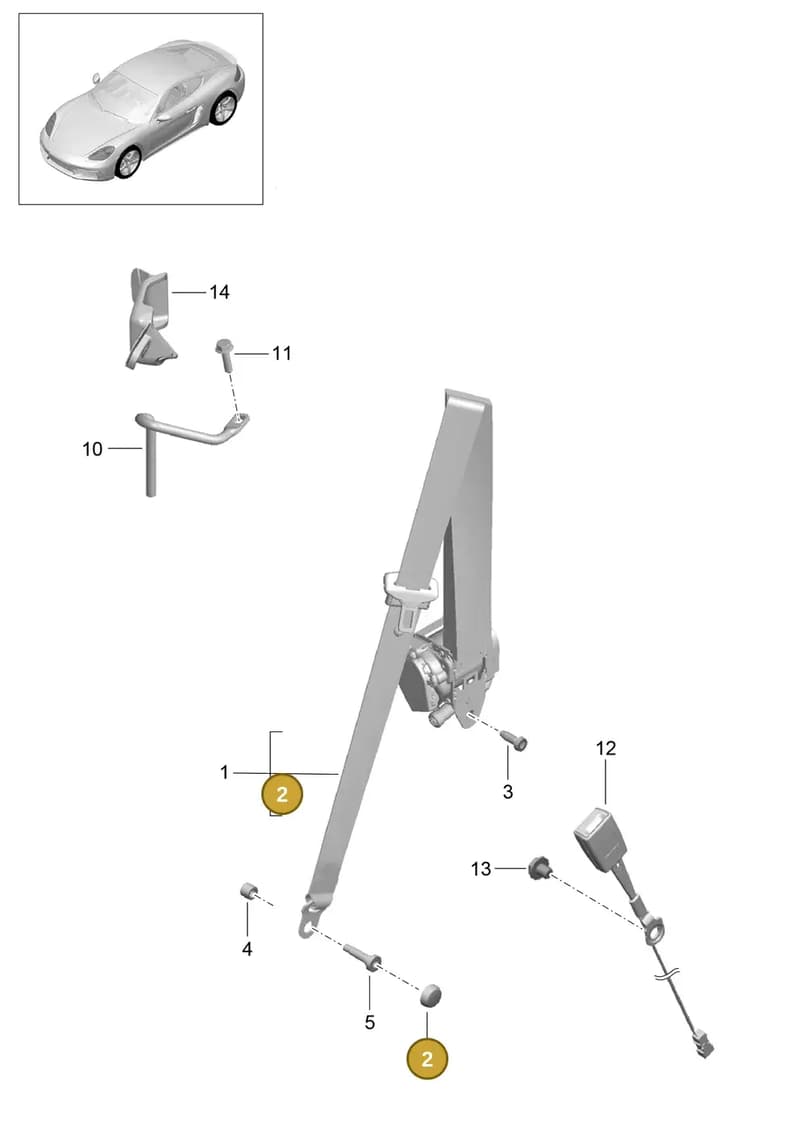 90038513301 — Porsche Cayman (2016-2019) diagram p50812000, position 2