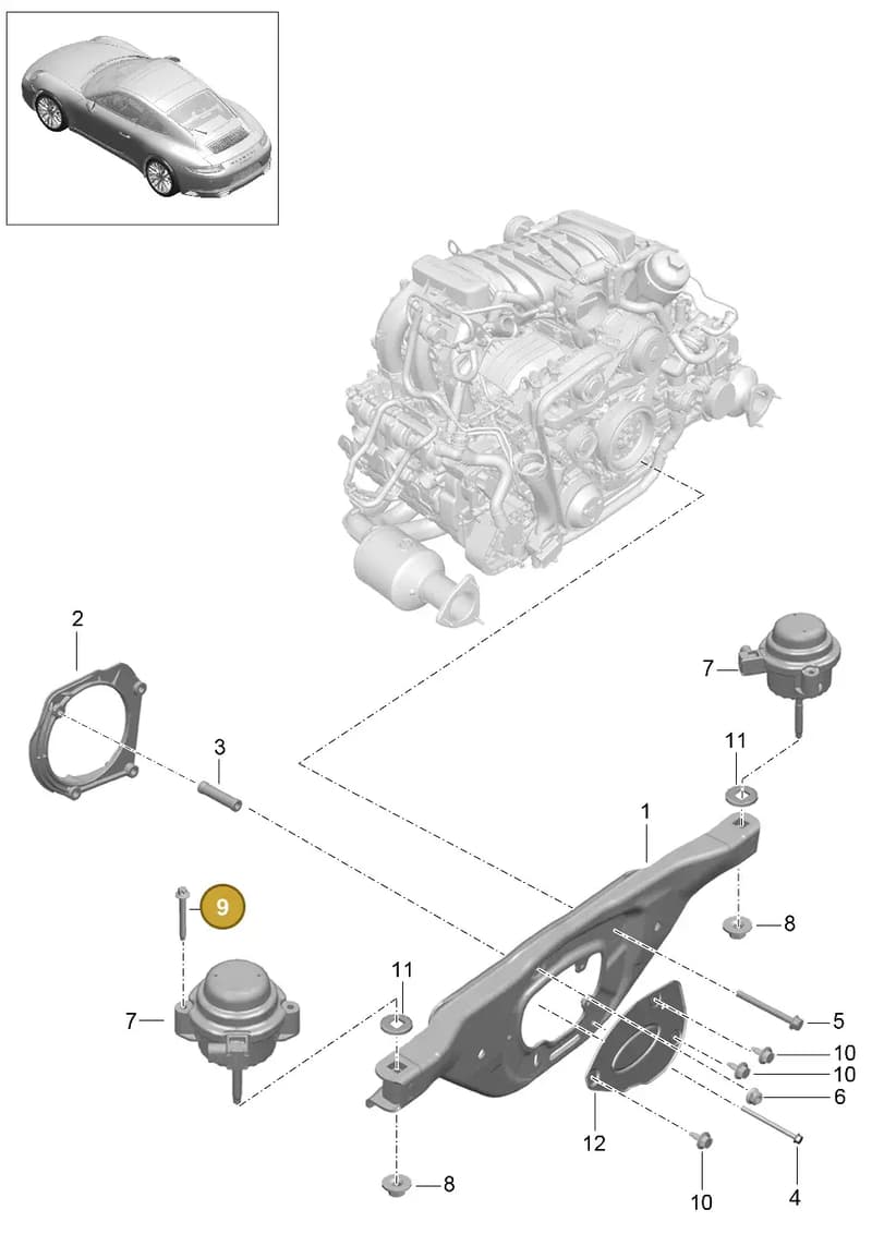90038516701 — Porsche 911 (2016-2019) diagram p47109000, position 9