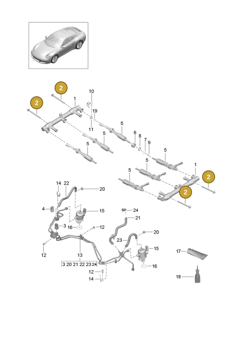90038517201 — Porsche 911 (2016-2019) diagram p47107000, position 2