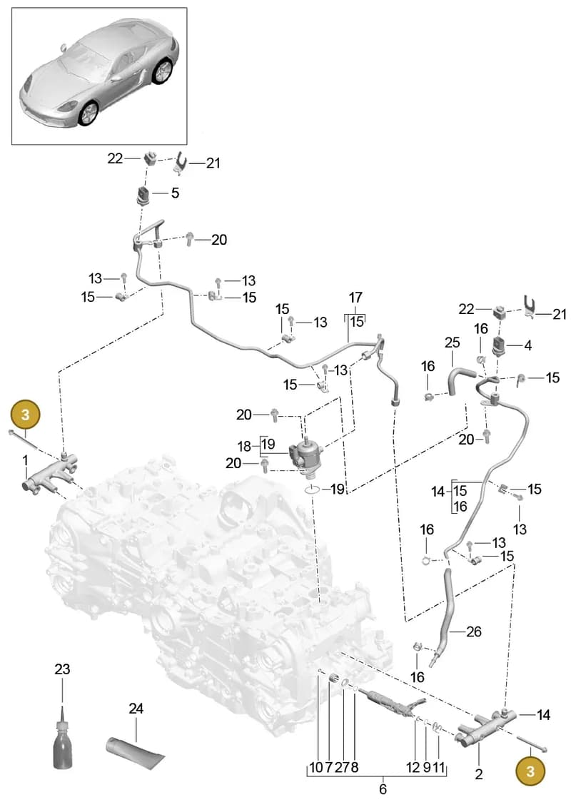 90038517201 — Porsche Cayman (2016-2019) diagram p50107005, position 3