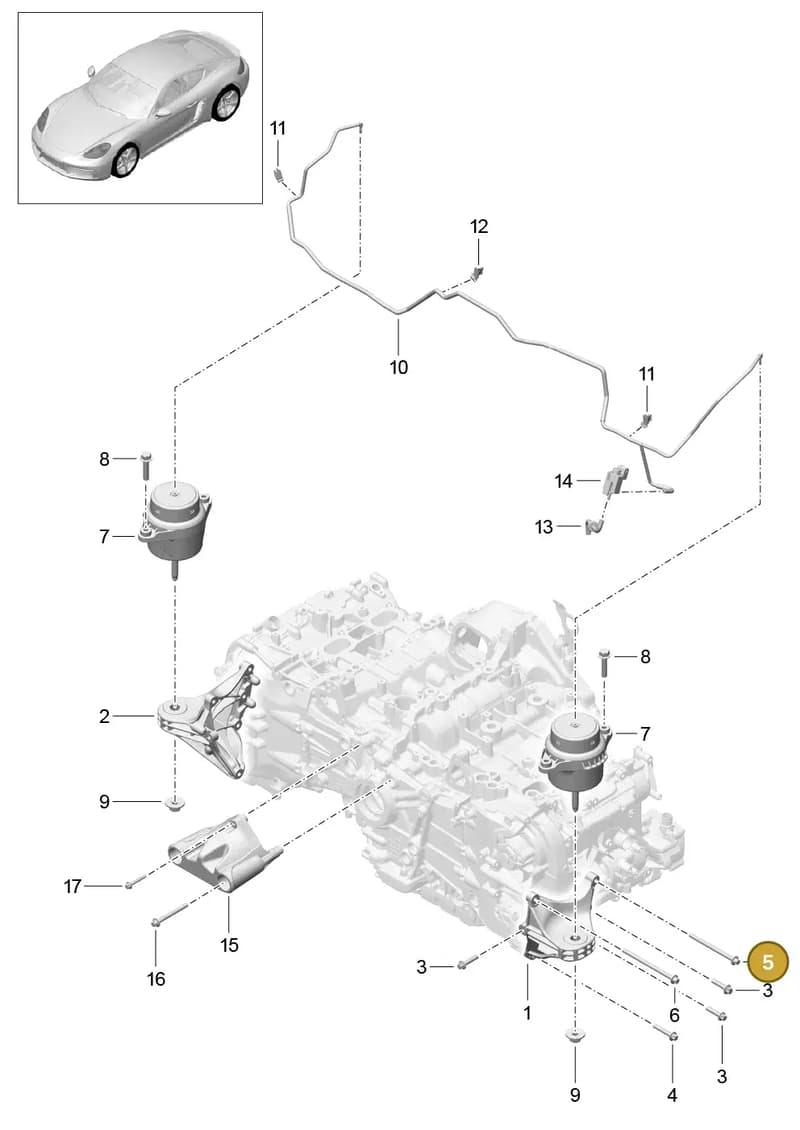 90038517301 — Porsche Cayman (2016-2019) diagram p50109000, position 5