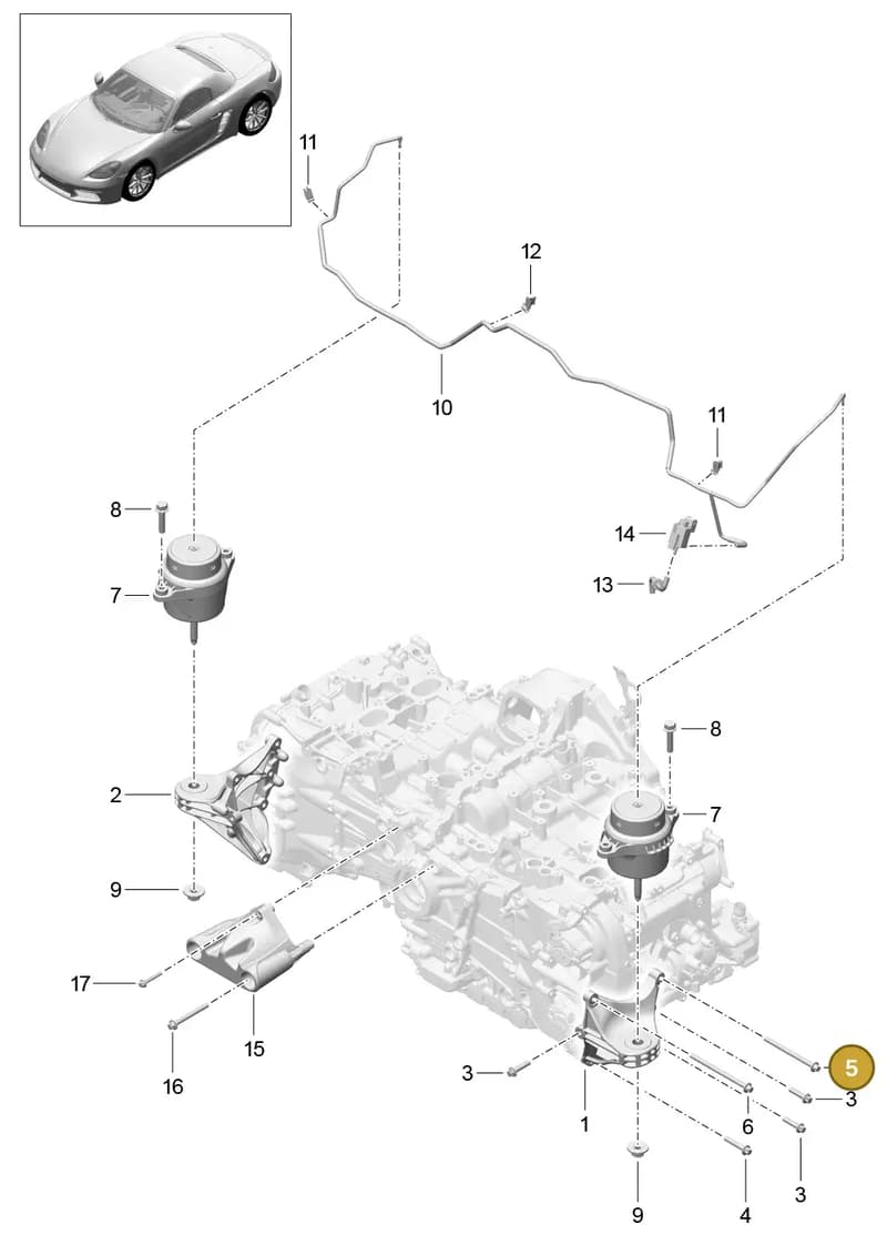 90038517301 — Porsche Boxster (2016-2019) diagram p48109000, position 5