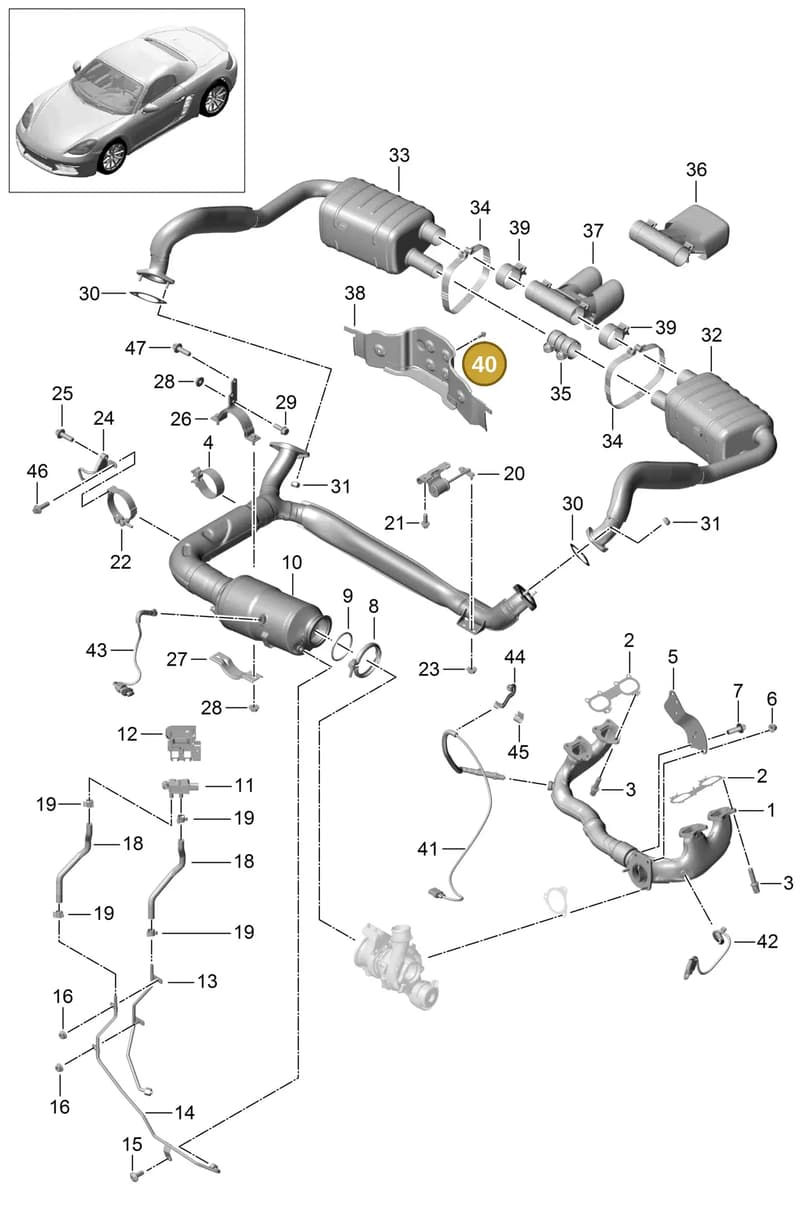 90038527401 — Porsche Boxster (2016-2019) diagram p48000001, position 40