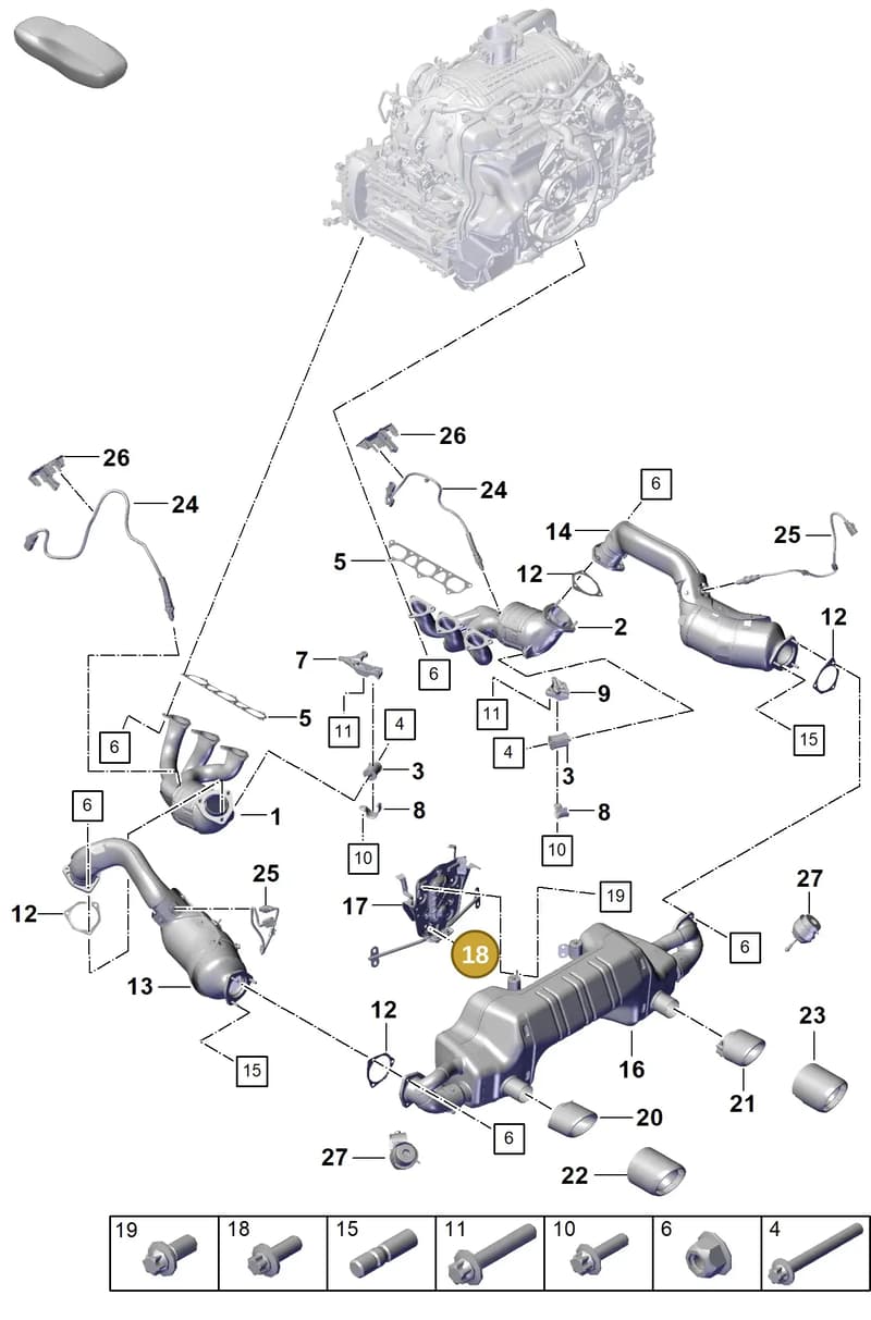 90038527401 — Porsche Boxster Spyder (2019-2020) diagram p55000001, position 18