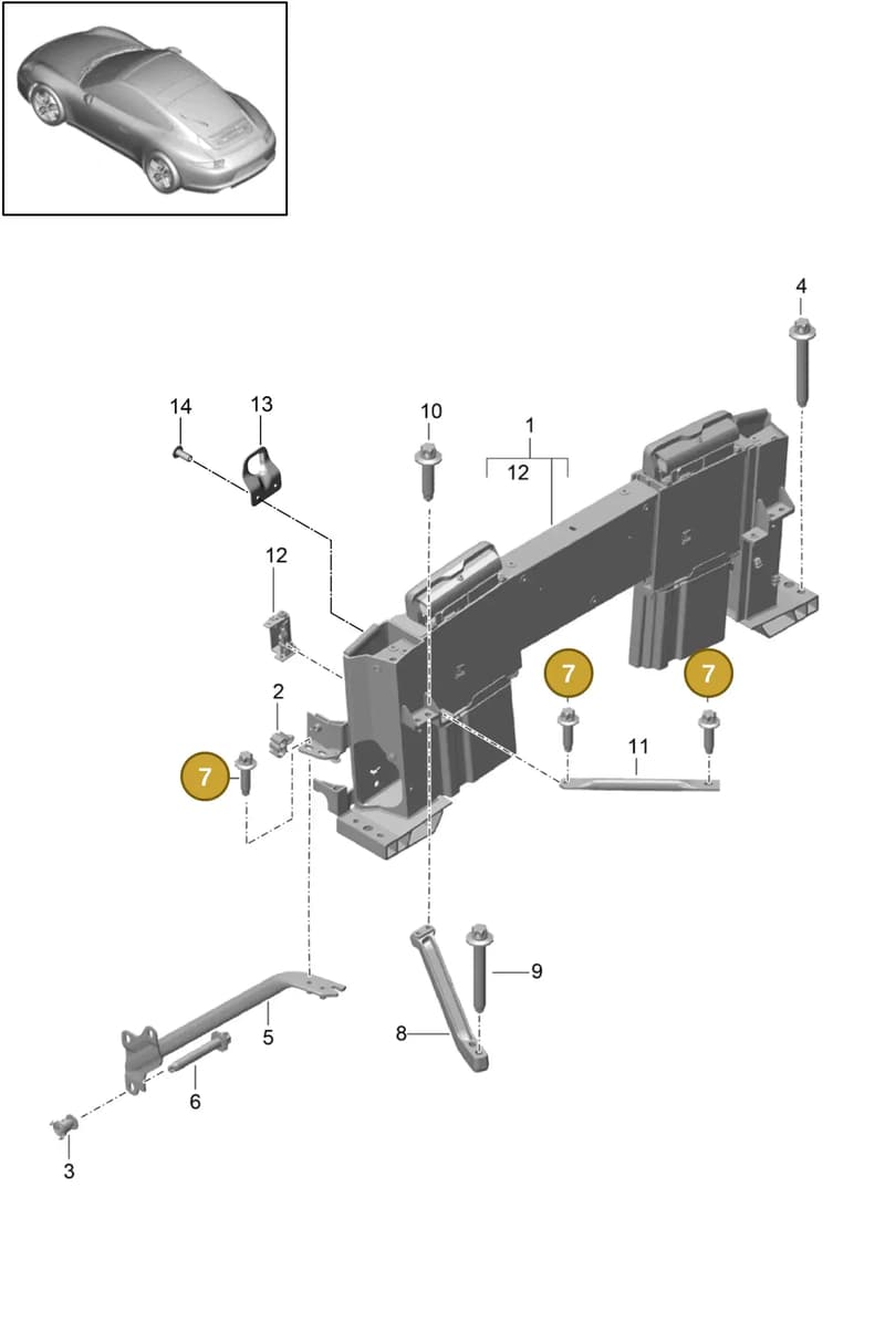 90038527801 — Porsche 991 Carrera 4 (2011-2016) diagram p38811070, position 7
