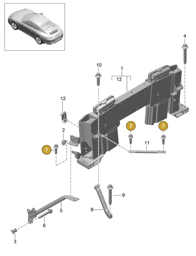90038527801 — Porsche 911 (2016-2019) diagram p47811070, position 7