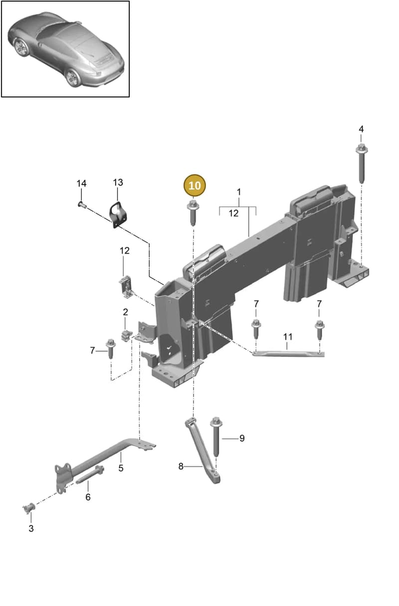 90038528501 — Porsche 991 Carrera 4 (2011-2016) diagram p38811070, position 10