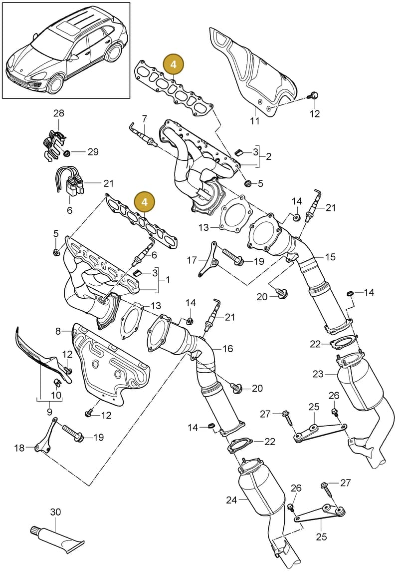 90040201801 — Porsche Cayenne (2010-2018) diagram p37202000, position 4