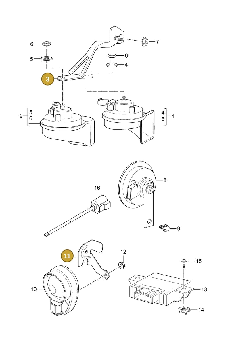 90063110690 — Porsche GT3 RS (2006-2011) diagram p29903000, position 3+11
