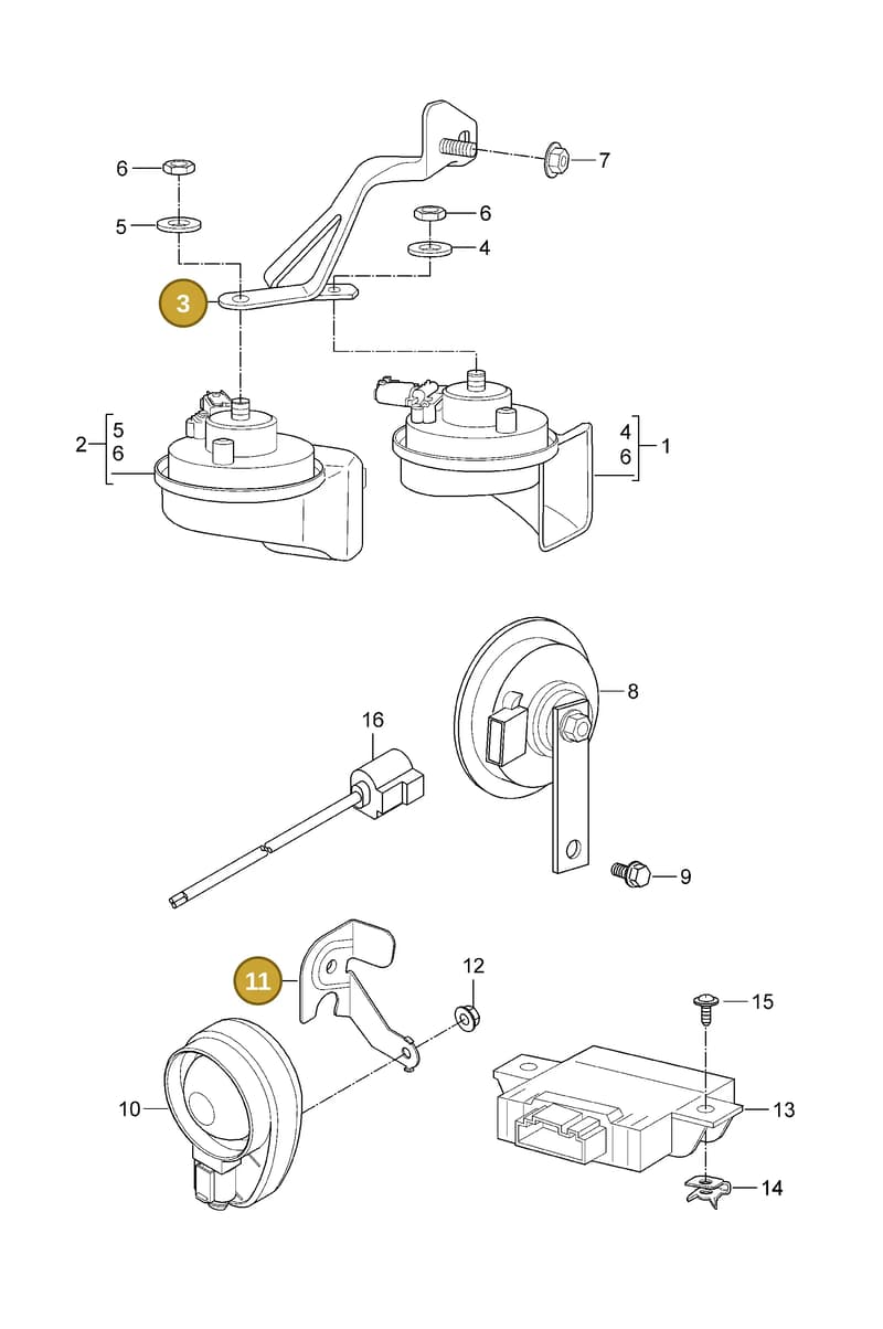 90063110690 — Porsche Turbo (2006-2009) diagram p30903000, position 3+11