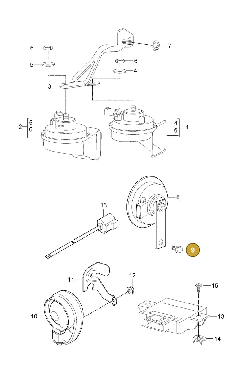 90063110690 — Porsche Cayman (2008-2012) diagram p34903000, position 9