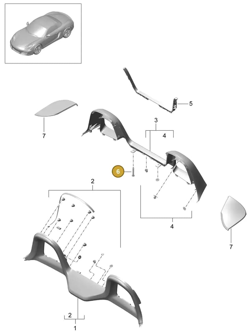 90097601101 — Porsche Boxster (2012-2016) diagram p39807030, position 6