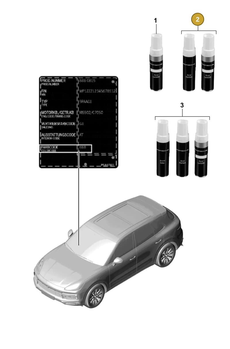 91109593323M2Y — Porsche Cayenne Hybrid Coupe (2023-) diagram p51004000, position 2