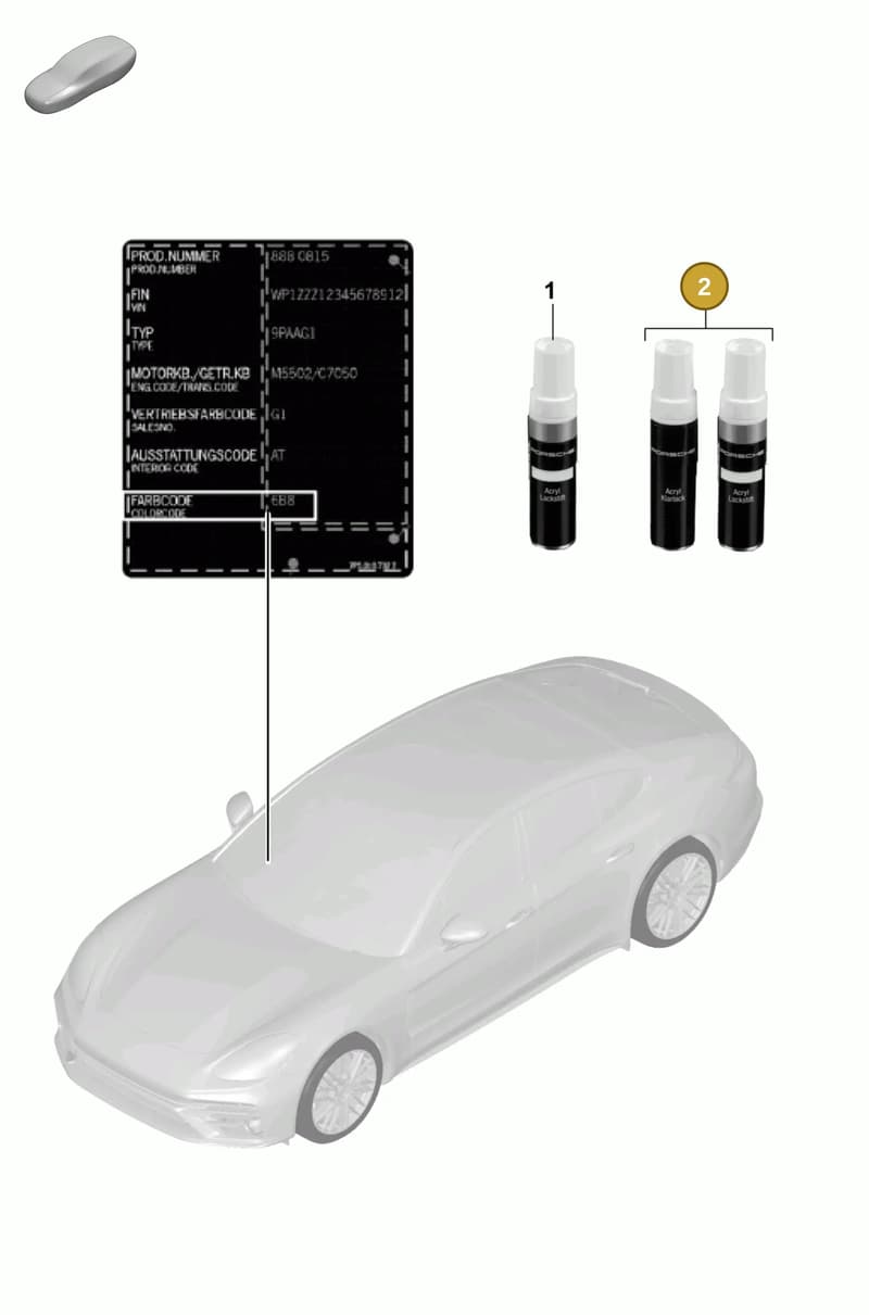 91109593323M5E — Porsche Panamera 4 Hybrid (2020-2023) diagram p58004000, position 2