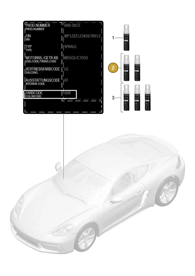 91109593323M6F — Porsche Cayman (2016-) diagram p50004000, position 2