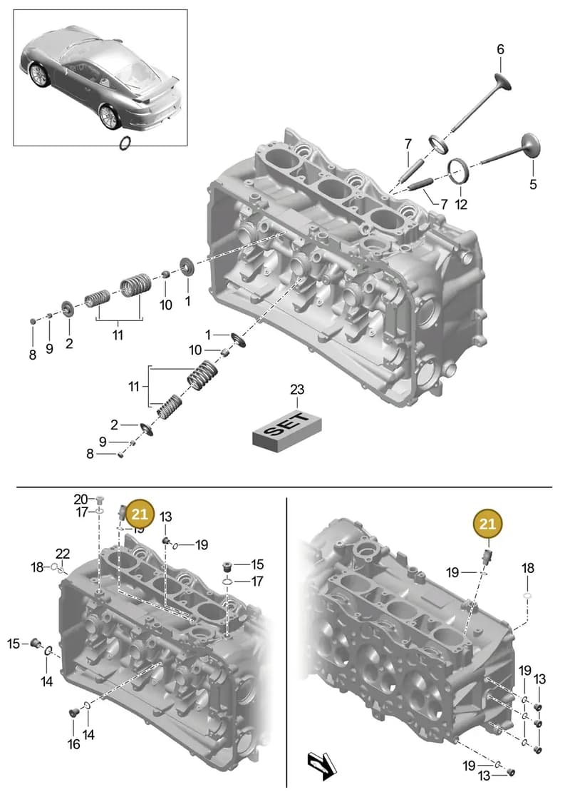 91810452300 — Porsche 911 (2013-2020) diagram p41103005, position 21