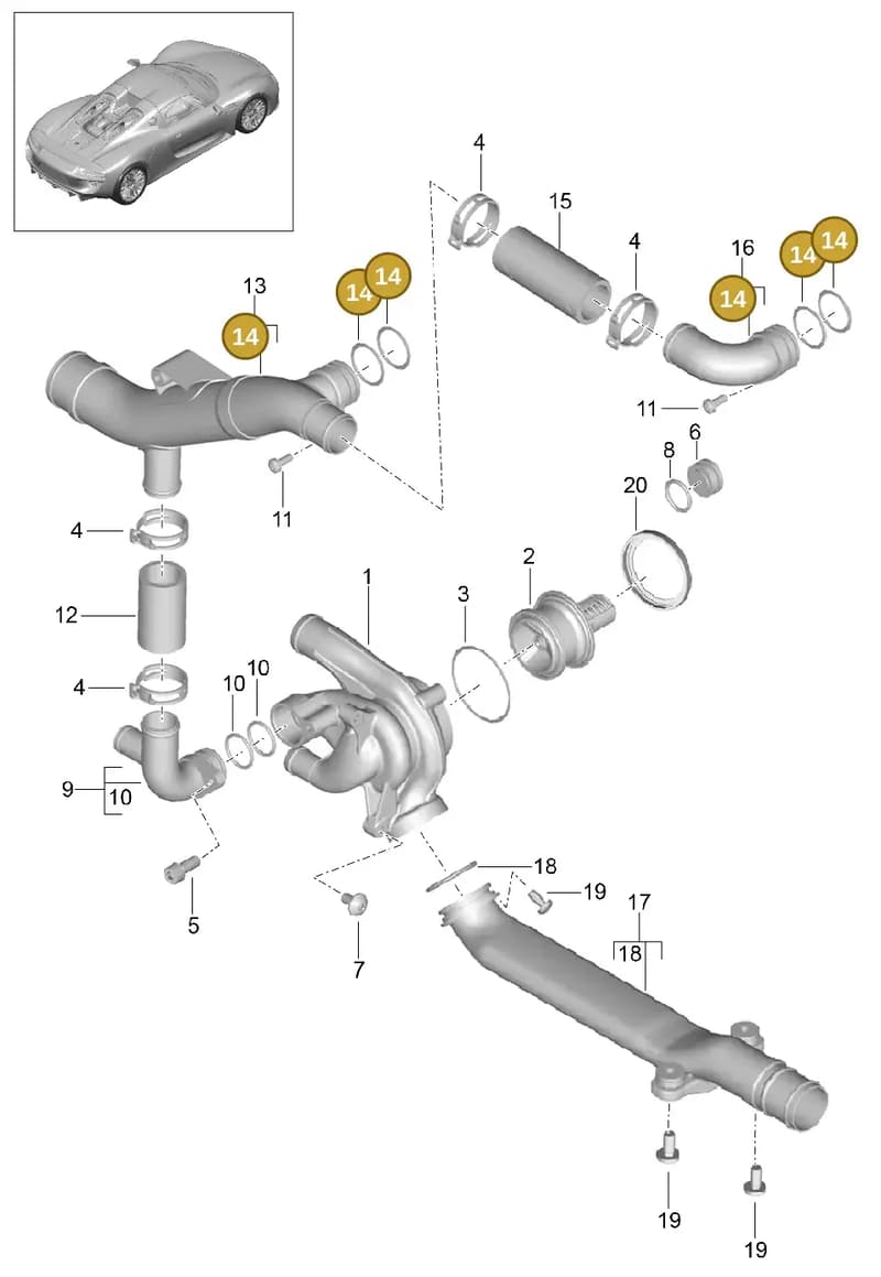 91850459700 — Porsche 918 Spyder (2014-2015) diagram p43105000, position 14