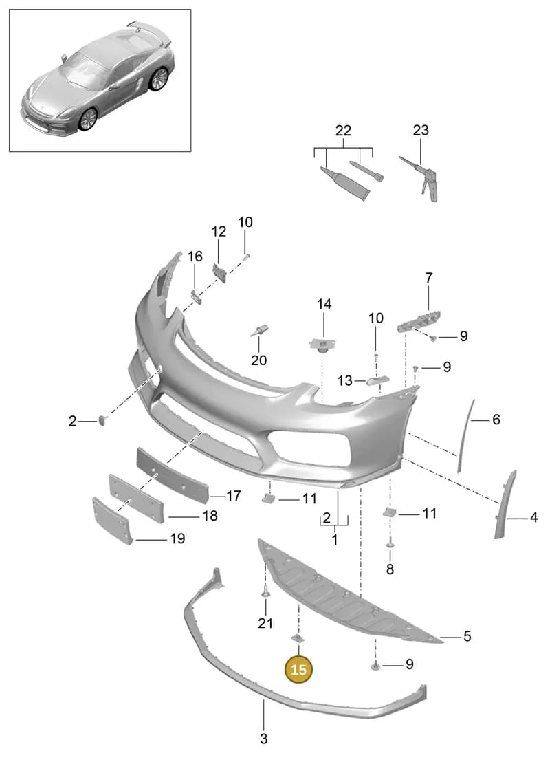 91850459700 — Porsche Cayman GT4 (2015-2016) diagram p45802000, position 15