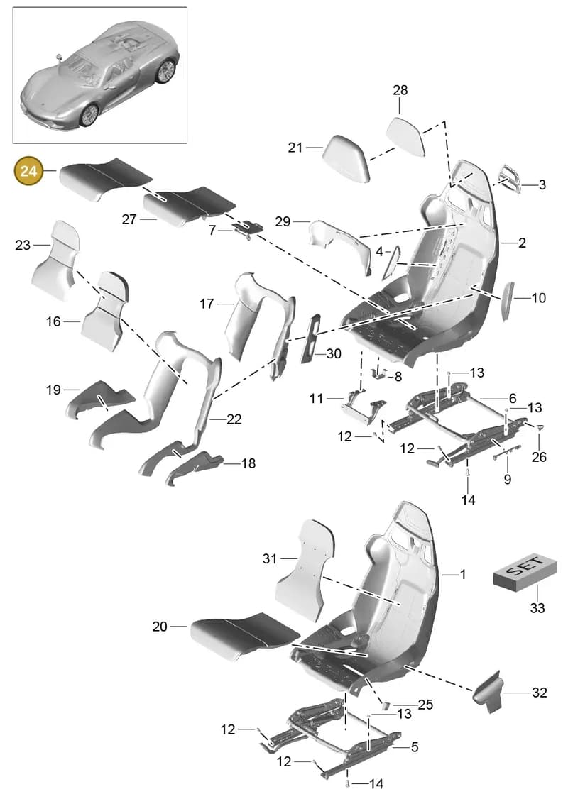 91852116118GRC — Porsche 918 Spyder (2014-2015) diagram p43817000, position 24