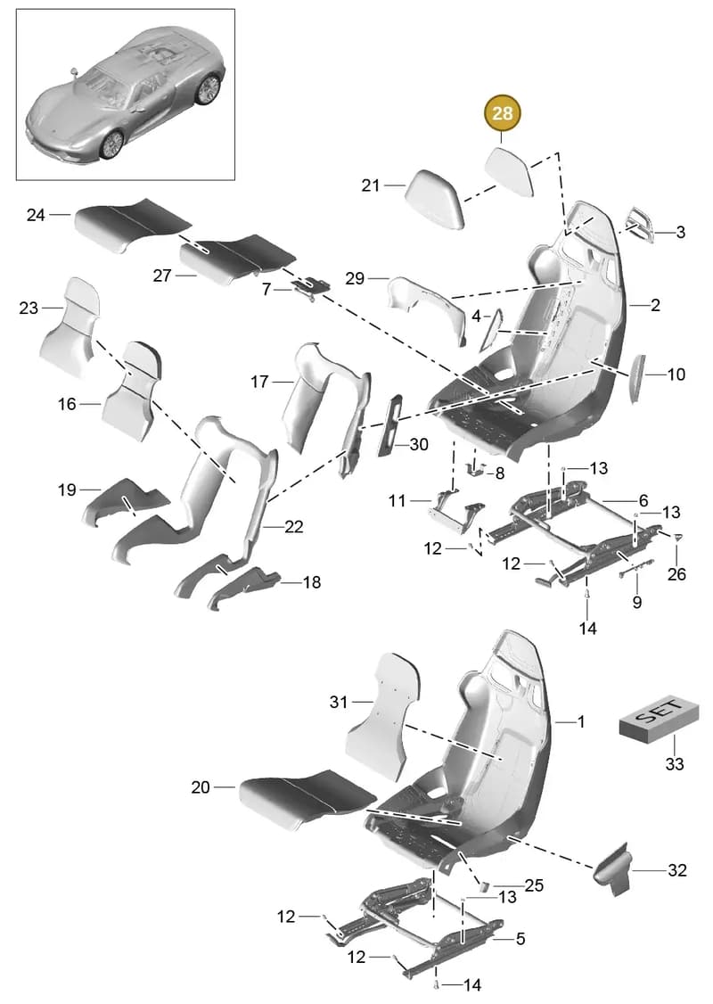 91852146300 — Porsche 918 Spyder (2014-2015) diagram p43817000, position 28
